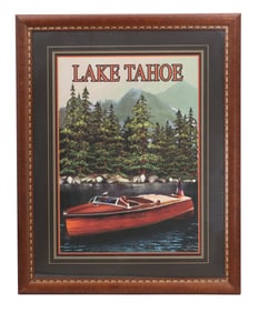 Hand Signed Paul Bailey Print of a Classic Gar Wood "Gentleman's" Runabout
