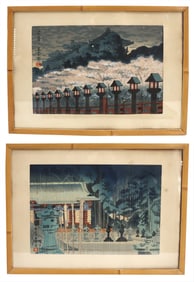 (2) Tokuriki Tomikichiro (1902-2000) Japanese, Landscape Woodblock Prints