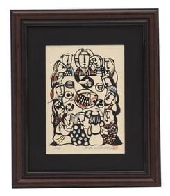 Sadao Watanabe (1913-1996) Japanese, "The Last Supper" Woodblock Print