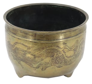 Large Chinese Bronze Dragon Censer