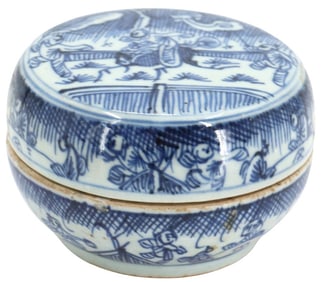Chinese Porcelain Blue and White Powder Box