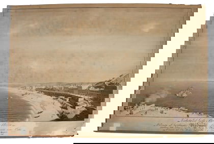 Paolo Emilio Barberi (1775–1847) Italian, Watercolor on Paper Landscape View of the Gulf and City