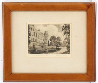Signed and Numbered Etching Print of Warwick Castle