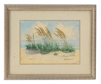 John Barends (1932-2018) Dutch/American, Sarasota Beach Hand Colored Print