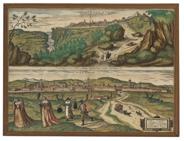 Italian Engraving Prints of Acquapendente and Treviso