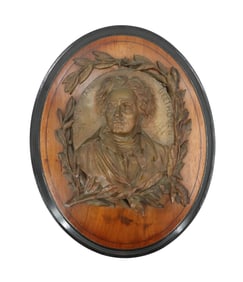 Louise Astoud-Trolley (1817–1883) French, Mounted Bronze Plaque of Beethoven