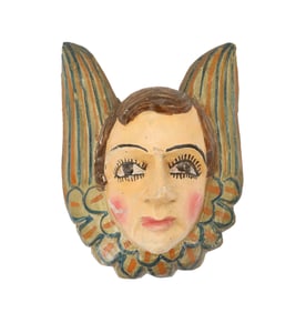 Carved Wood Gautemalan Cherub/Angel Folk Art Mask