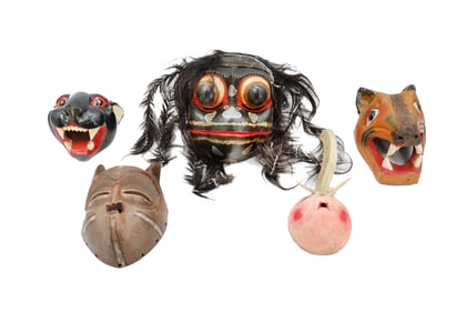 (5) Diverse Wooden Masks