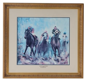 Patrish Saratoga (20th/21st Century) American, Oil on Canvas Kentucky Derby Painting, "Foolish