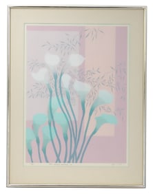 Signed and Numbered Japanese Lilies Woodblock Print