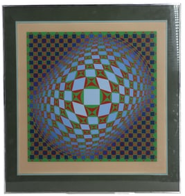 Victor Vasarely (1906-1997) Hungarian/French, Geometric Abstract Color Limited Edition Screen Print