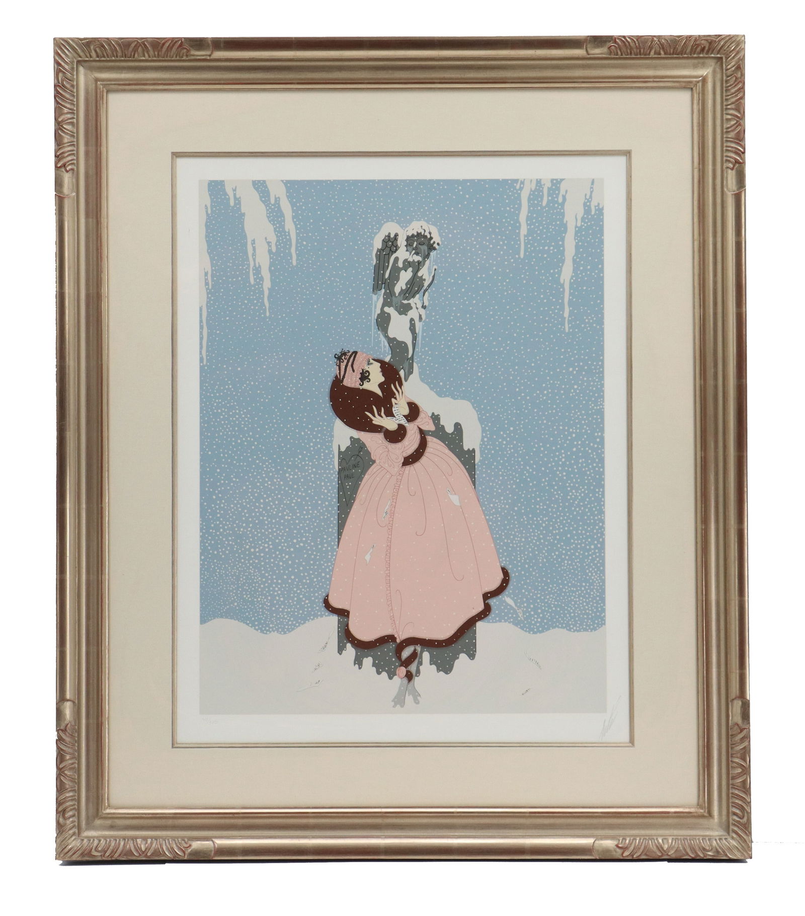 Erte (1892-1990) Russian/French, Signed and Numbered Serigraph: Erte (1892-1990) Russian/French, Signed and Numbered Serigraph. Signature in pencil bottom right. Numbered 40/300 in pencil bottom left. 1981. Titled "The End of the Romance". Dep