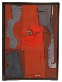 David Manzur Londoño (Born 1929) Columbian, Mixed Media, Three Dimensional Assemblage on Wood