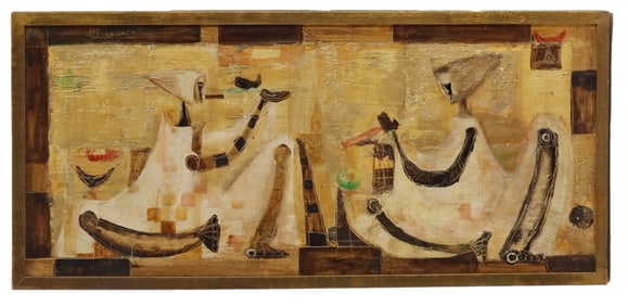 David Manzur Londoño (Born 1929) Columbian, Mixed Media on Board Painting