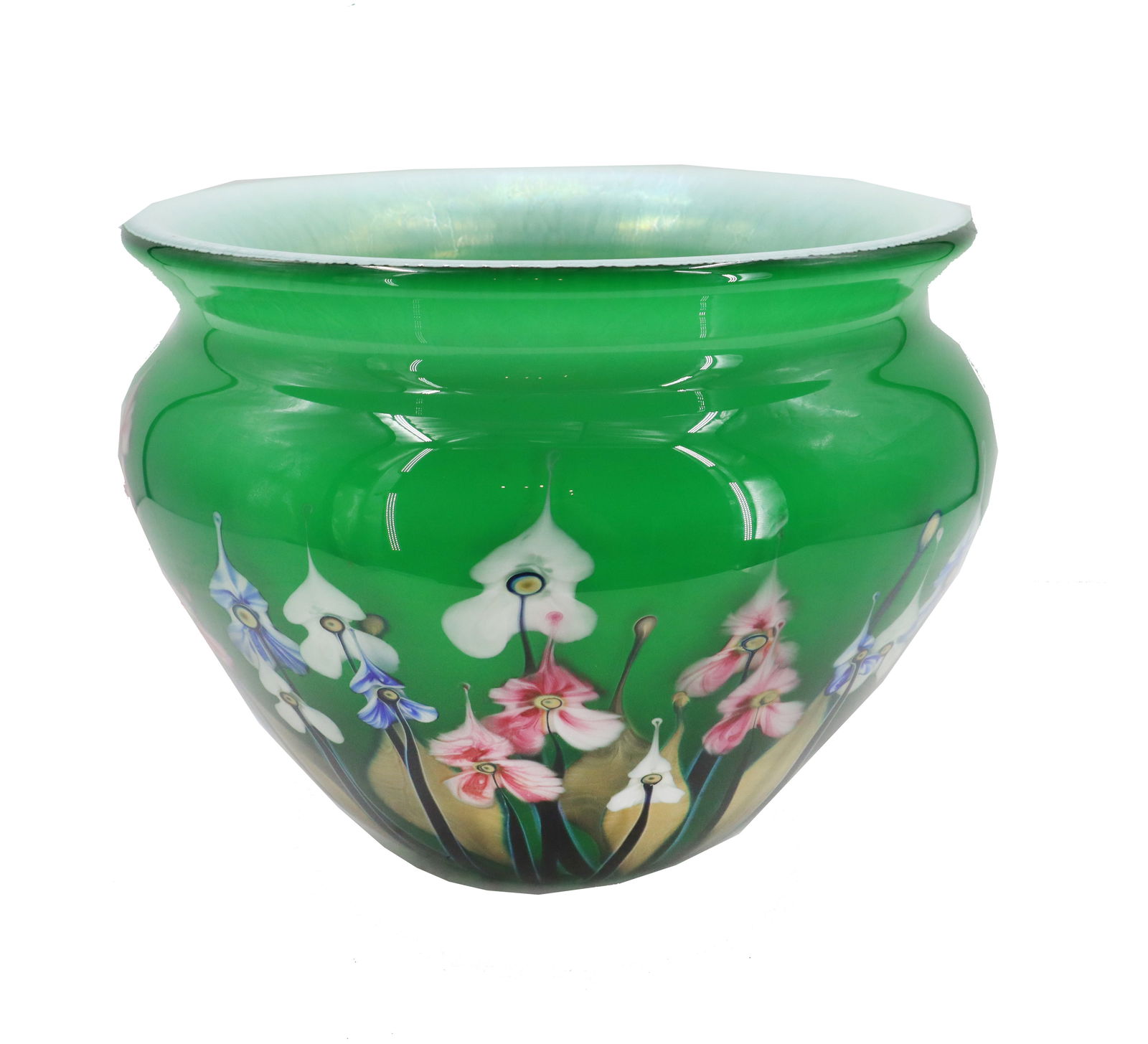 John Lotton (Born 1964) American, Hand Blown and Decorated Art Glass Vase (1 of 17)