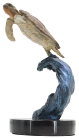 Robert Wyland (Born 1956) American, Bronze Turtle AP Sculpture