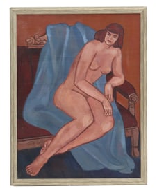 Ora Gipe, 20th Century American, 1947 Oil on Canvas, Abstract Nude