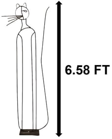 Tall Surrealist Metal Cat Sculpture
