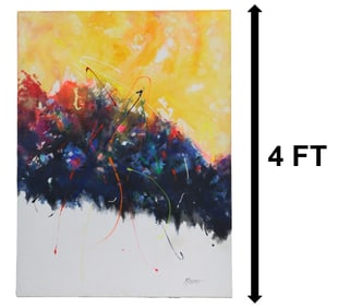 Baxter (20th Century) Abstract Expressionist Oil on Canvas