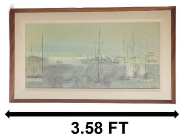 John "Joe" Joseph Jones (1909-1963) American, Mid-Century Print, "Setting Sail"