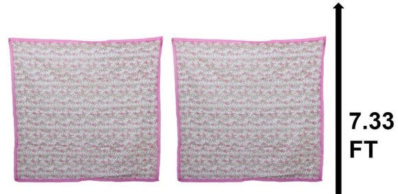 (2) Large Embroidered Floral Coverlets