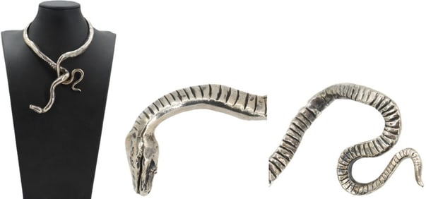 Clifton Nicholson Sterling Silver and Cord Necklace - Gross 9.120 ozt.