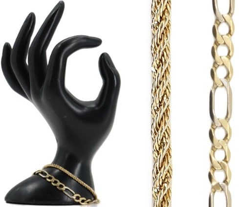 (2) 14k Gold Bracelets - 13.9 g. (1 of 14)