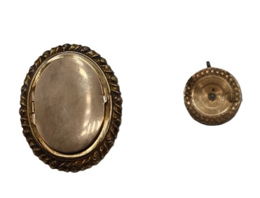 Tested 10k Gold Locket and 1 Pin - Gross 14.7 g.