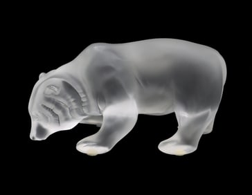 Lalique Glass Clear "Ursus" with Original Box