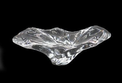 French Baccarat Ruffled Glass Bowl