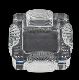 French Lalique Boite Corfou Seashell Crystal Ashtray