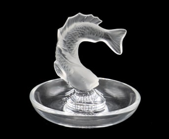 French Lalique Flying Fish Trinket Dish