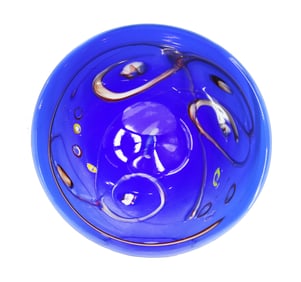 Italian Murano Style Cobalt Blue Art Glass Sculptural Charger
