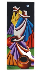 Signed, Ecuadorian Folk Art Acrylic on Canvas