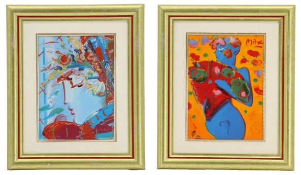 (2) Peter Max (Born 1937) American, Porcelain Plaques with Limited Edition Remarques: (2) Peter Max (Born 1937) American, Porcelain Plaques with Limited Edition Remarques. Both have certificates of authenticity attached to the back, explaining that they are exclusively from the Frankli