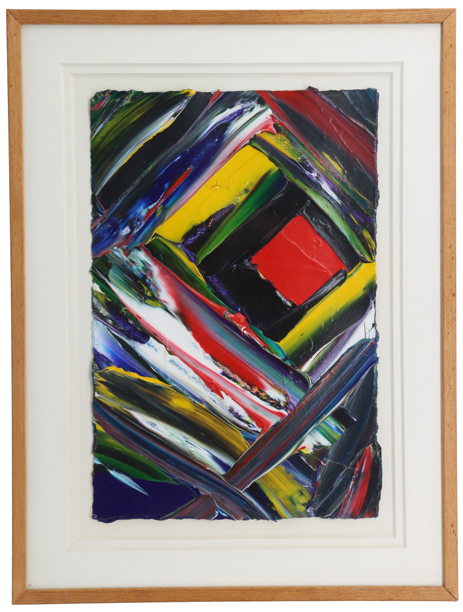 American School Abstract Expressionist Acrylic on Paper Painting (1 of 8)