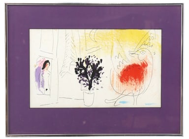 Marc Chagall (1887-1985) Russian/French, 1957 Lithograph, "The Red Rooster"