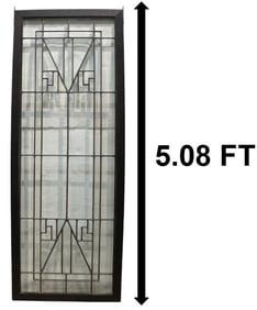 Art Deco Clear Stained Glass Window Panel