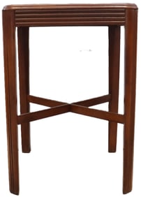 Art Deco Square Wooden Table with Cobalt Mirror Top