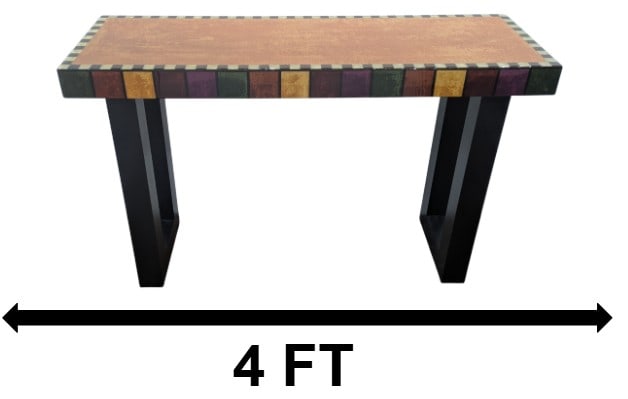 Modern Patchwork Wood and Resin Console Table (1 of 11)