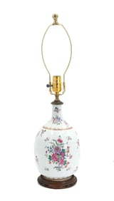 Vintage French Samson Hand Painted Porcelain Lamp