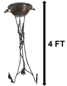 Freestanding Bronze Planter With Copper Bowl