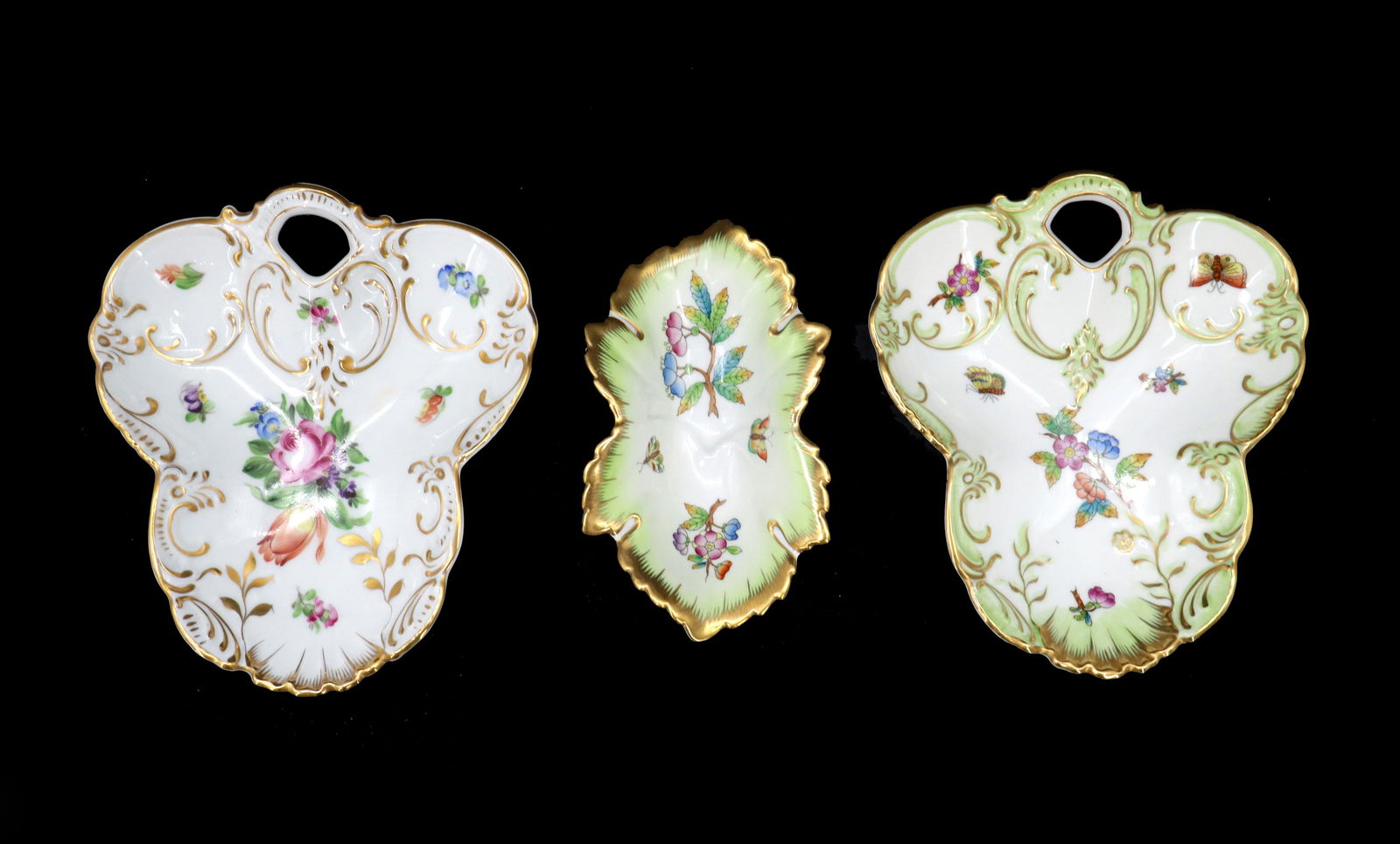 (3) Hungarian Herend Porcelain Queen Victoria Pattern Dishes (1 of 18)