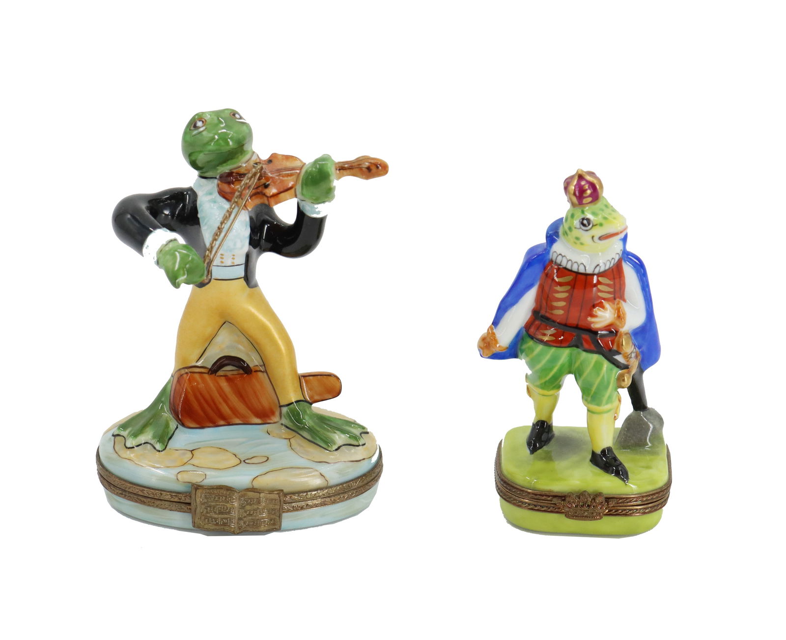 (2) French Limoges Porcelain Frog Figurines on Boxes (1 of 17)