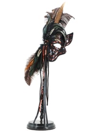 Venetian Masquerade Half-Face Mask on Stand