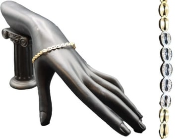 Marked 14k Gold and Diamonds Bracelet - Gross 3.7 g.