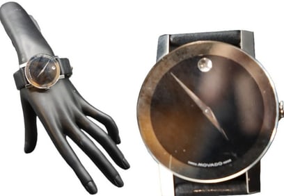 Movado Leather Band Wrist Watch