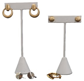 (3) Pairs of Earrings and (1) Brooch - Gross 14.2 g.