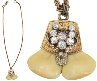 Tested 14k and Diamond Pendant on Gold Filled Chain - Gross 16.5 g.