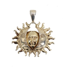 Mexican Sterling Silver Sun Pendant - 1.275 ozt.